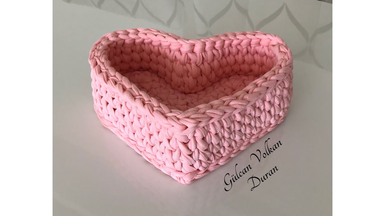 Penye İpten Küçük  Kalp Sepet Yapımı - Part 2