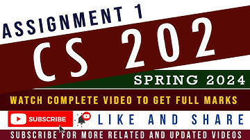 CS202 Assignment 1 solution 2024 || CS202 Assignment 1 Solution Spring 2024 / Assignment 1 2024