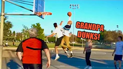 GRANDPA DUNKS ON TRASH TALKING HOOPERS PRANK!!