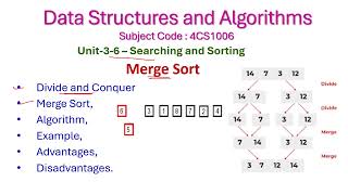 Merge Sort-3-6-Data Structures and Algorithms-Unit-3-Searching and Sorting