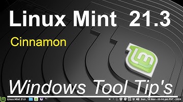 Linux Mint 21.3 - Cinnamon - Windows Settings Tool Tip