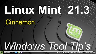 Linux Mint 21.3 - Cinnamon - Windows Settings Tool Tip's.