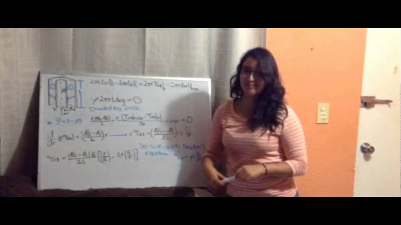 Momentum balance of a fluid through an annulus