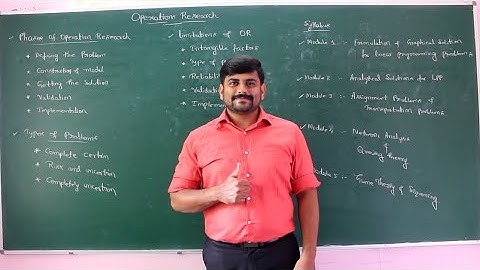 01 - Introduction to Operations Research and Formulation of LPP- Module 1- OR by GURUDATT.H.M.