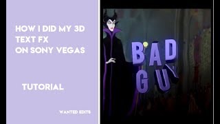 ► How i did my 3D text fx on Sony Vegas | Plugin needed