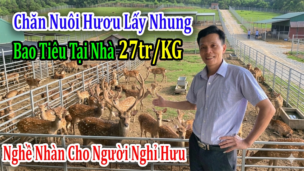 Nghề Nhàn Cho Người Nghỉ Hưu: Chăn Nuôi Hươu Lấy Nhung Trang Trại Hỗ Trợ Bao Tiêu Tại Nhà 27Tr/KG