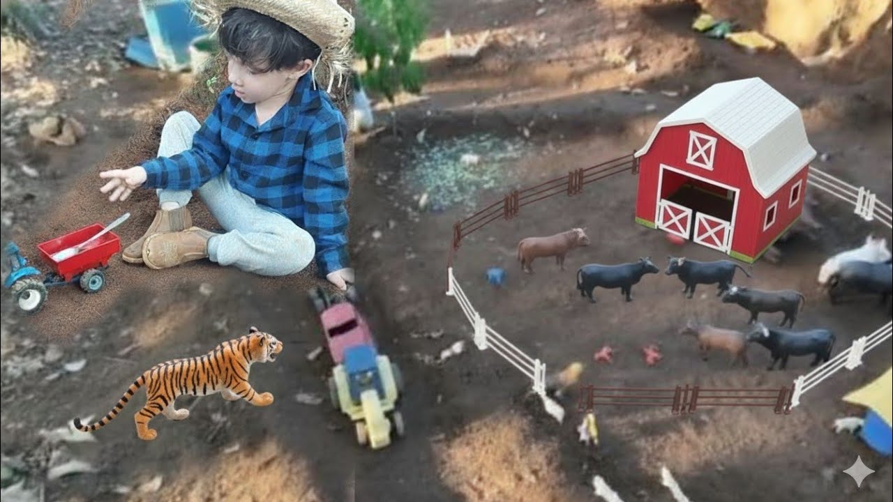 FAZENDINHA DO GAEL | ANIMAIS SELVAGENS ATACA FAZENDINHA DE BRINQUEDO | 
