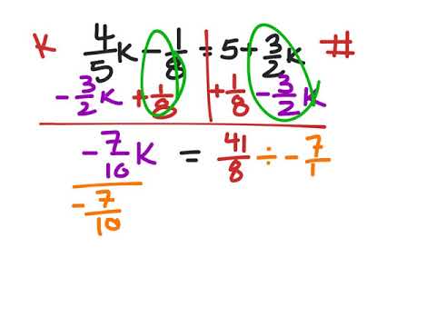 Solving an Equation with x on Both Sides and Fractions - YouTube