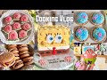 【Cooking Vlog】大好きな世界をお家スイーツで再現🪼💛お菓子作りにどハマり中な社会人の製菓記録🏝️🍔スポンジボブケーキ|バニラムース|マカロン