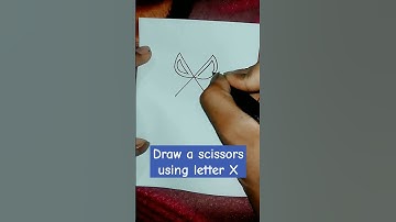How to draw scissors with letter X| easy drawing with letter X| #shorts #youtubeshorts #art #drawing