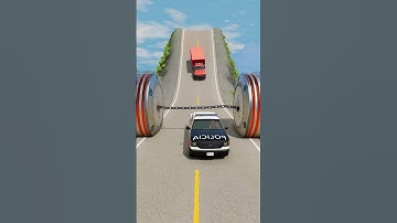 Cars & Ambulance Van vs Chained Hydraulic Crush - BeamNG.drive