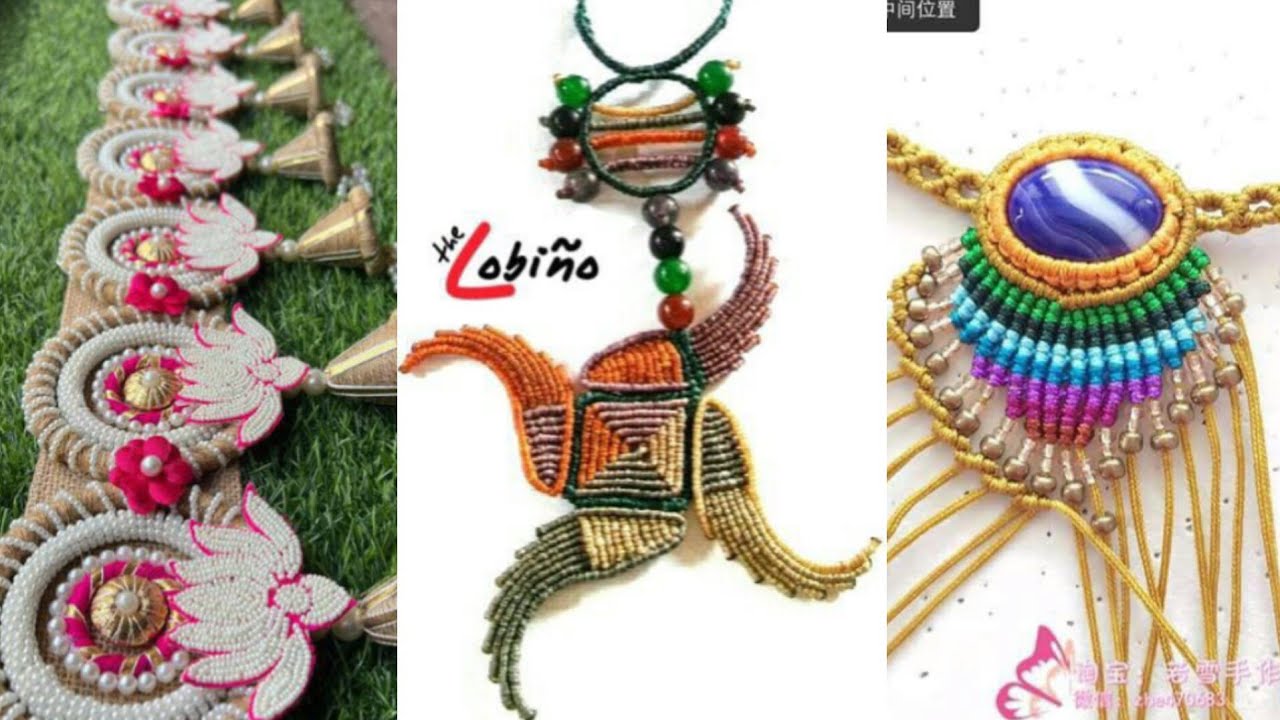 Macrame toran design/macrame Lotus Swastik peacock wall hanging live!