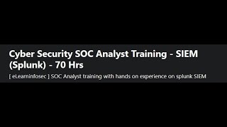 SOC Training on Udemy