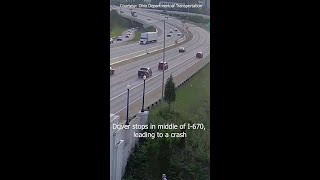 Driver stops in the middle of I-670, leading to crash