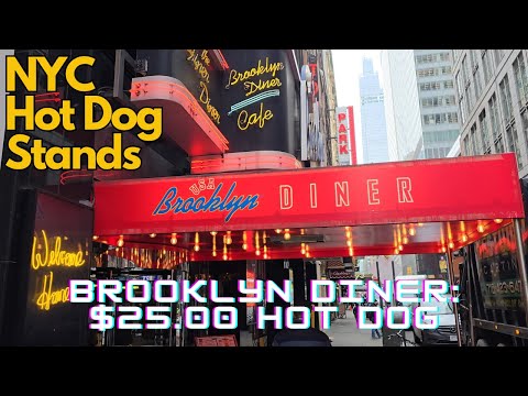 Trying the $25 Hot Dog from Brooklyn Diner  | NYC Hot Dog Stands