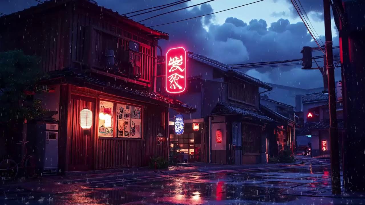 Midnight Japanese Ambience 🌙 Rainy Lofi Music for Reading & Sleep