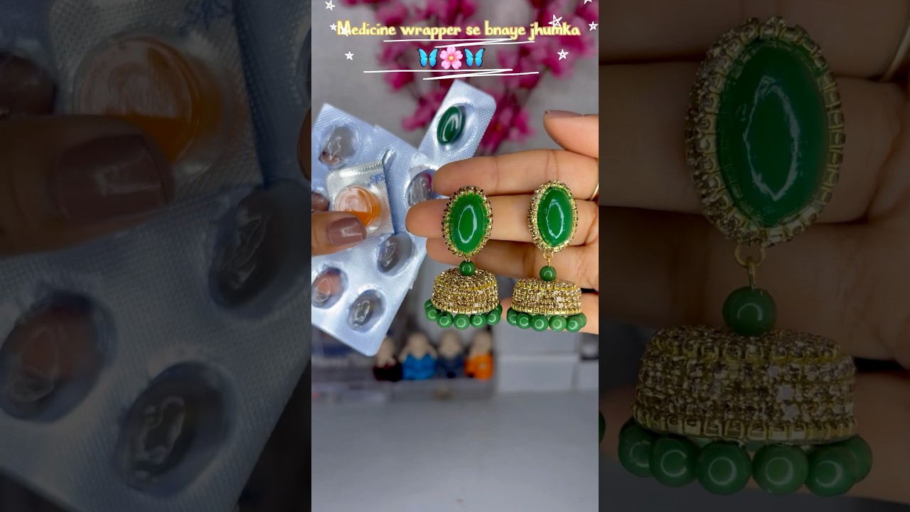 Medicine wrapper earrings|#diy #shorts #creative #youtubeshorts