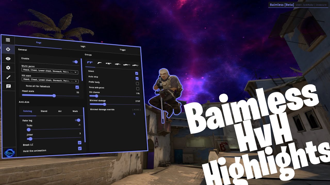 Baimless.xyz beta | Best public hvh cheat | HvH Highlights - YouTube