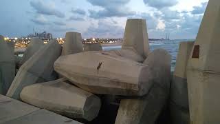 Beautiful Evening View Of Haifa Beach Israel