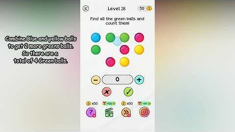 Braindom Level 28 Find all the green balls and count them!