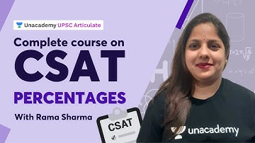 Complete course on CSAT for UPSC | Percentage - PART 1 | With Rama Sharma