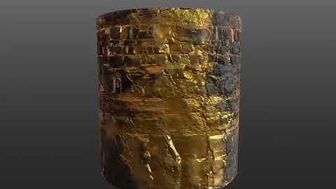 Golden rock material done using quixel mixer