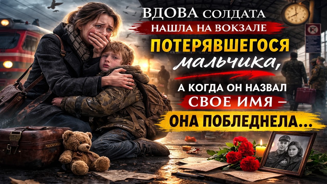 ВДОВА солдата нашла на вокзале ПОТЕРЯВШЕГОСЯ мальчика а когда он назвал свое имя она побледнела