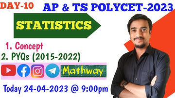 POLYCET - 2023.  STATISTICS .Concept and Previous year questions