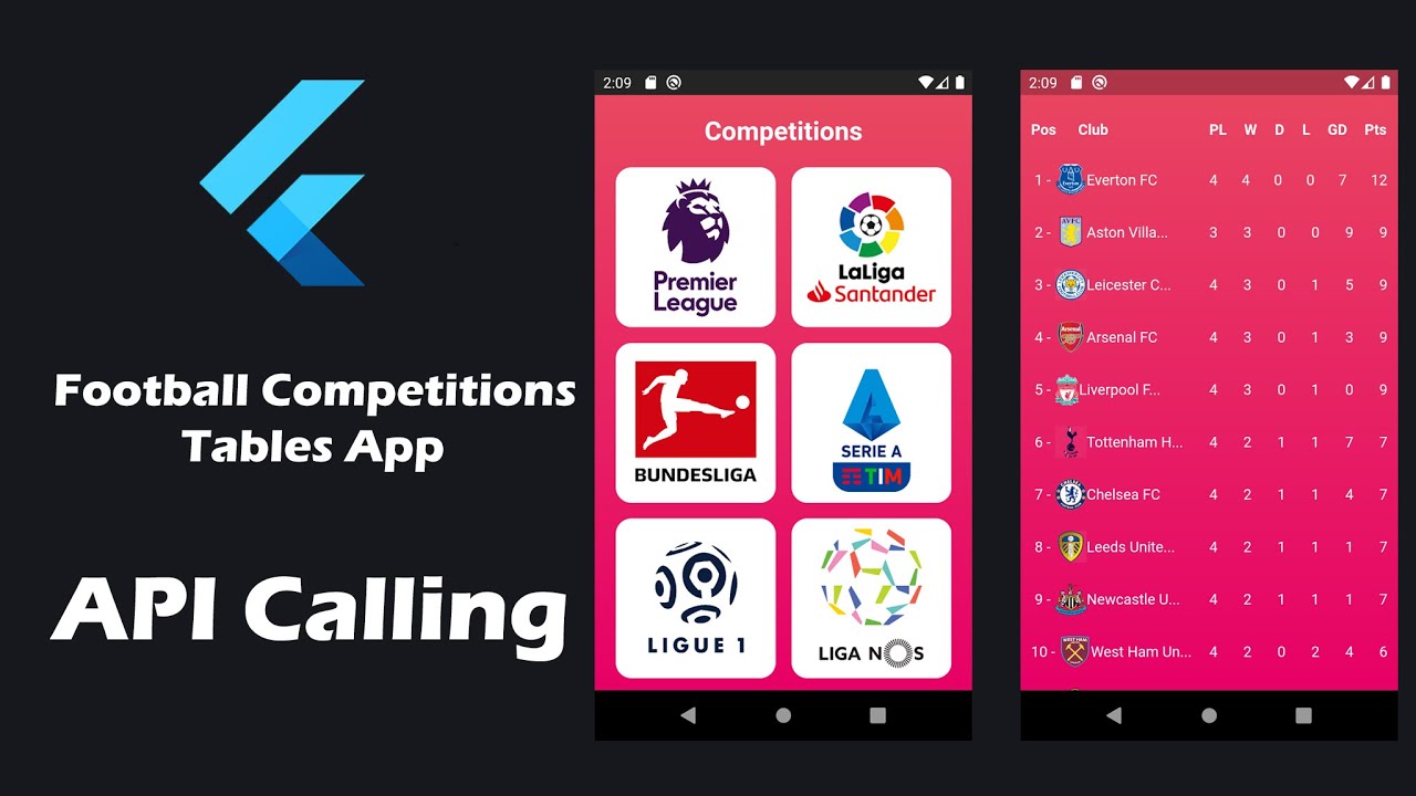 Flutter API Calling | Football Competitions Tables App