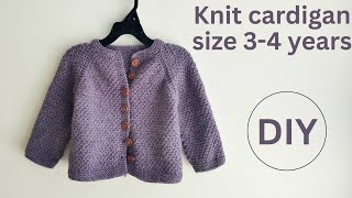Knitting simple cardigan full tutorial. The Aster Cardigan. Size 3-4 years. Free knitting pattern