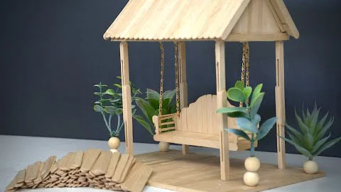 Art and Craft Ideas | How to Make Popsicle Stick Miniature Swing or Jhula.