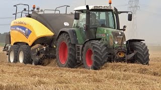 Fendt 820 Vario - New Holland Bigbaler 1270 - Het Hof - Dronten - 2014 - Nederland.