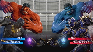 Red Hulk and Black Panther vs Blue Hulk and Black Panther - MARVEL VS. CAPCOM: INFINITE
