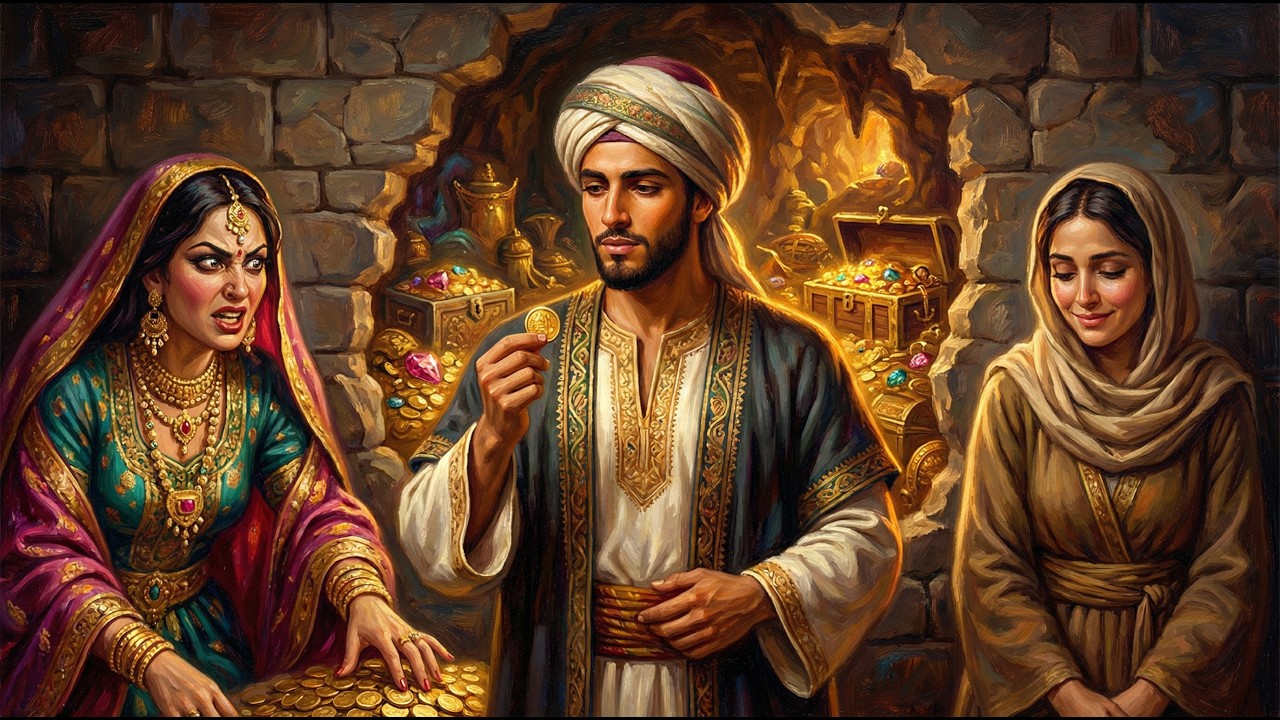 قصة التاجر الذكي الذي كشف زوجته الطماعة وخدعها بكنز أبيه