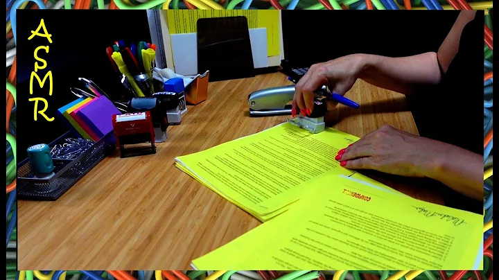 ASMR Office Sounds (Sorting Paper, Writing, Paper Sounds, Stapling, Stampers, Highlighting, No Talk)