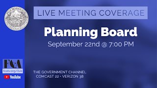 Foxborough Planning Board Meeting 9/22/22
