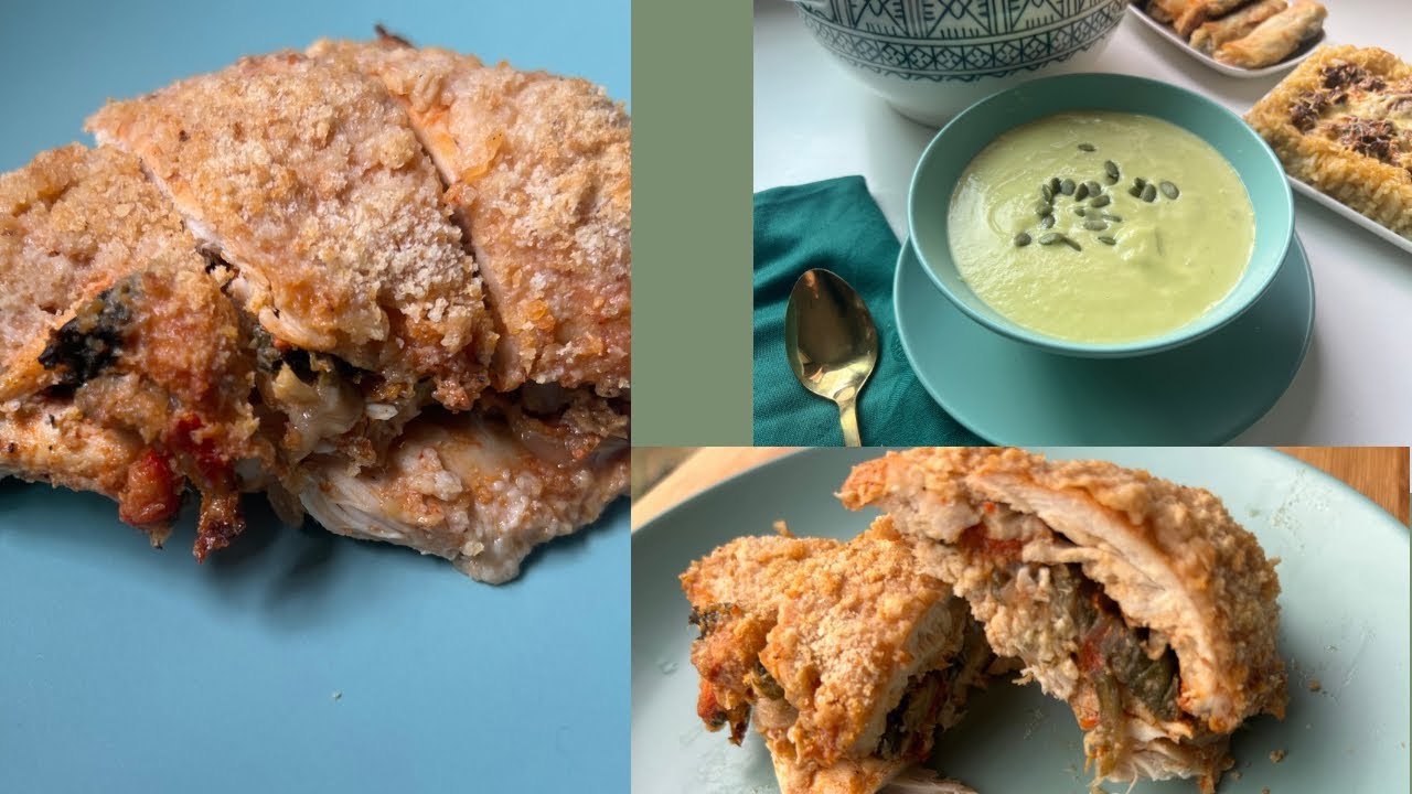 في اقل من 40دقيقة !حضري طبق صدور الدجاج المعمرة بمذاق روعة و شربة لذيذة و صحية 