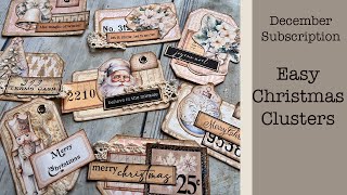 Easy DIY Christmas Clusters, Craft Along Junk Journaling with Pink Monarch Prints, Christmas Journal