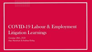 COVID-19 Labour & Employment Litigation Learnings | Webinar | McInnes Cooper