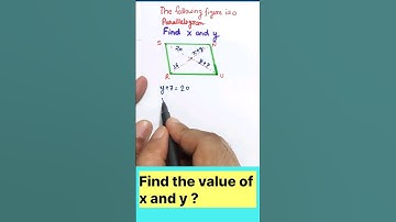Find the value of x and y | #parallelogram #mathstricks #viralmaths #shorts
