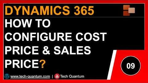 How to Configure Cost Price and Sales Price? (Episode 09)