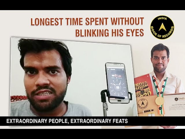 Longest Time Spent Without Blinking His Eyes - Youtube