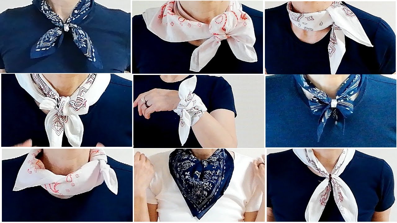 How To Wear Bandana On Neck 17 Styles バンダナの巻き方 お洒落に１７アレンジ Youtube