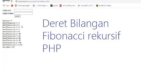 Deret Bilangan Fibonacci rekursif menggunakan PHP