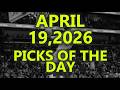 NBA, MLB Picks Today 04/19/2026 | Free Bets and Predictions NBA, MLB