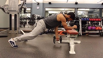 Bench Plank 1-Arm Dumbbell Row