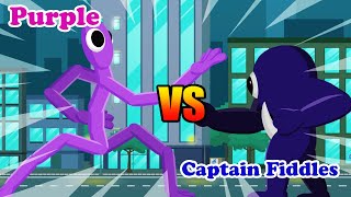 Purple (Rainbow Friends) vs Captain Fiddles | Monster Animation