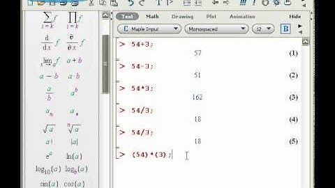 Maple - Basic arithmetic with Maple