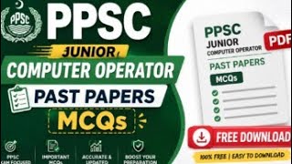 PPSC Junior Computer Operator Past Paper Solved || FPSC SPSC CSS PMS OTS NTS Gk MCQs Preparation