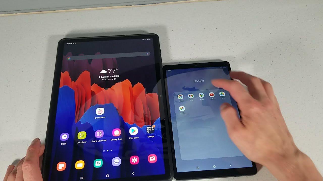 Samsung tab A7 lite vs Tab S7 speed test YouTube